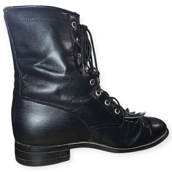 Vintage Justin Diamond J Women’s Lace-Up Boots – Size 8D (Wide) – Made in Mexico - Picture 9 of 13